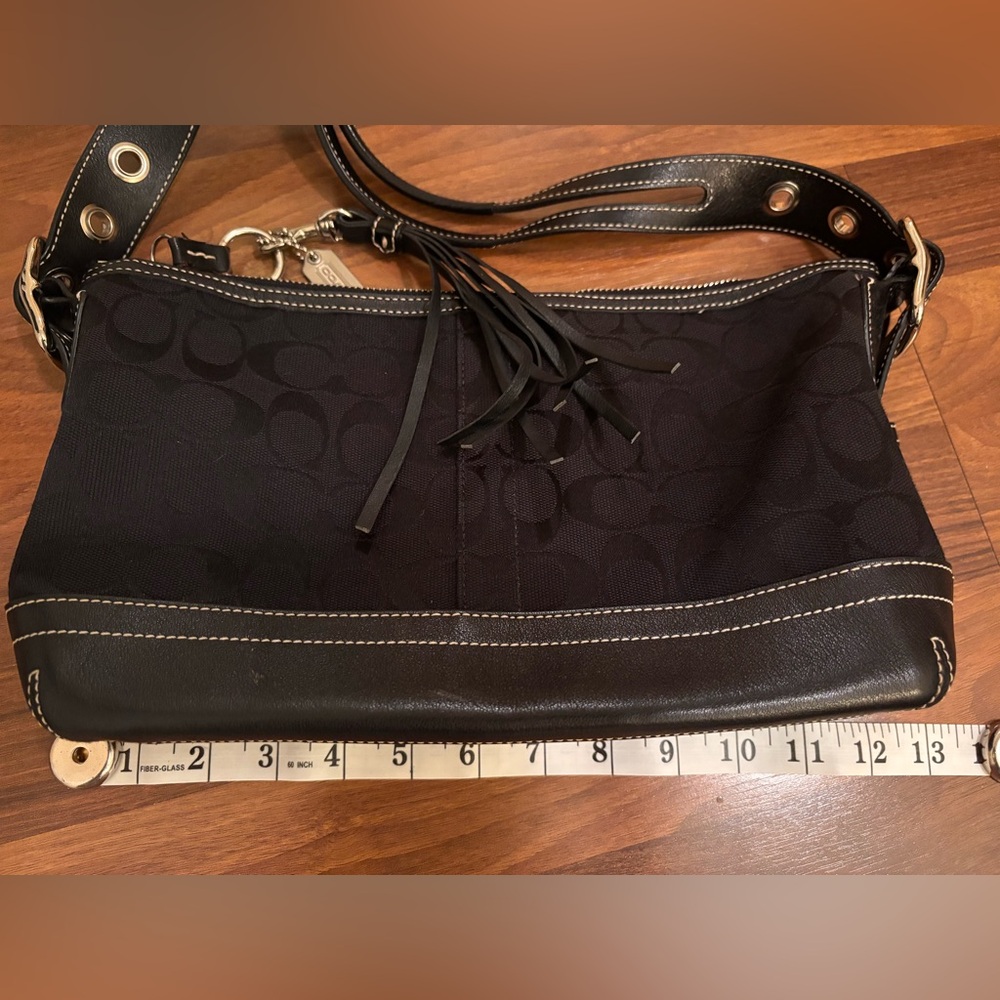 Coach Black Shoulder Bag with Tassel - Picture 5 of 5